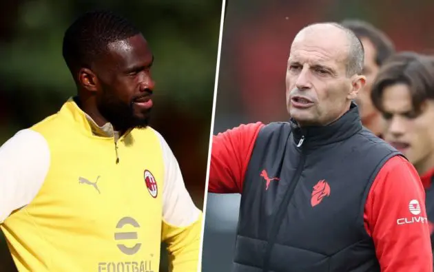 Fikayo Tomori and Massimiliano Allegri of AC Milan