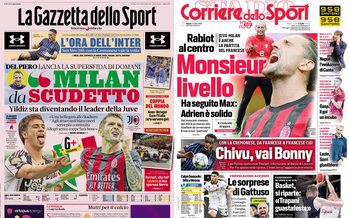 Gallery: ‘Super clash’, ‘Rabiot at the centre’ – Today’s front pages in Italy