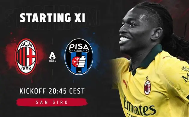 Milan vs. Pisa Lineups