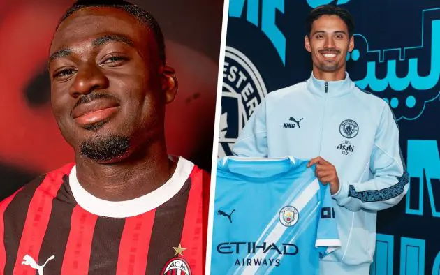 Youssouf Fofana of AC Milan, Tijjani Reijnders of Manchester City