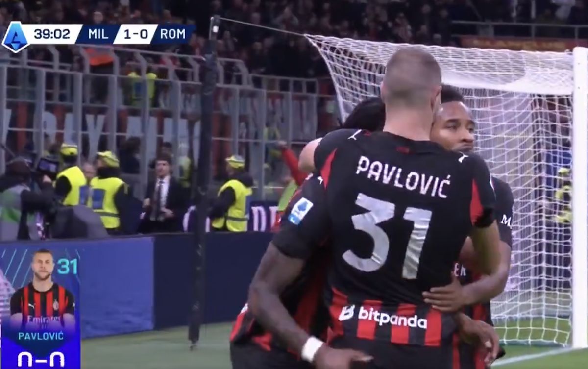 Watch: Pavlovic gives Milan the lead vs. Roma after incredible Leao assist