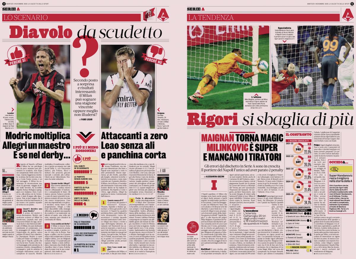 la gazzetta dello sport 4 november 