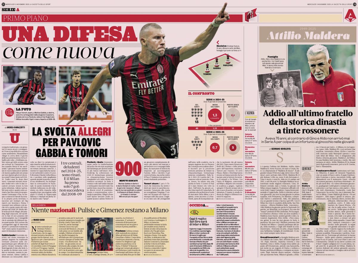 la gazzetta dello sport 5 november
