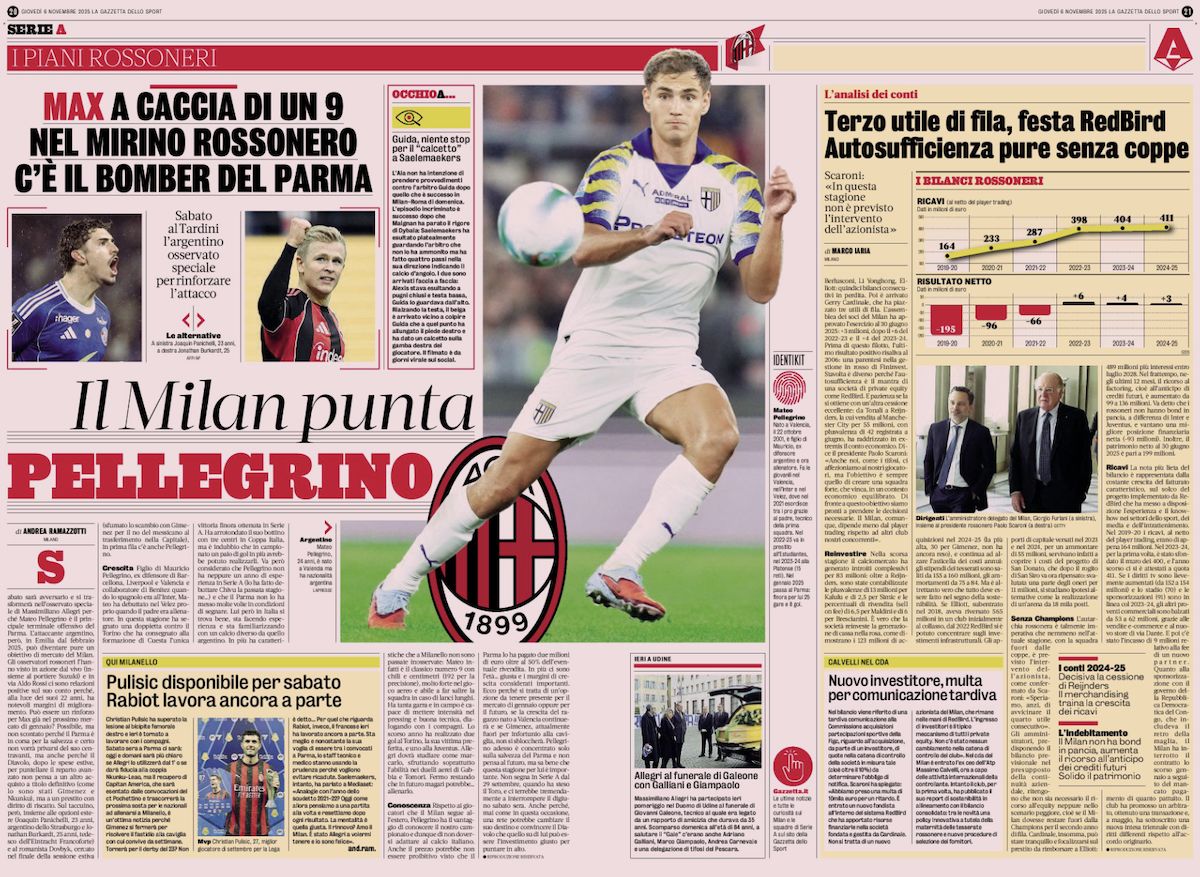 la gazzetta dello sport 6 november