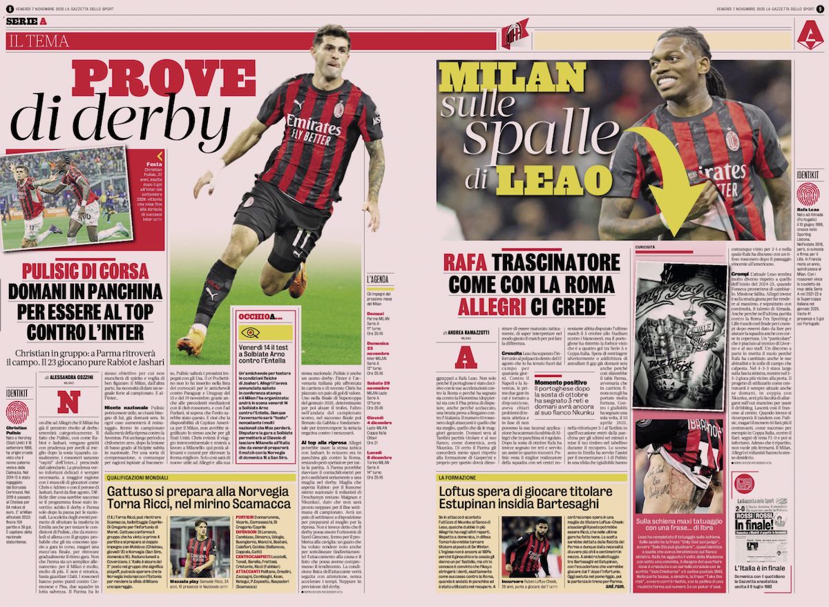la gazzetta dello sport 7 november