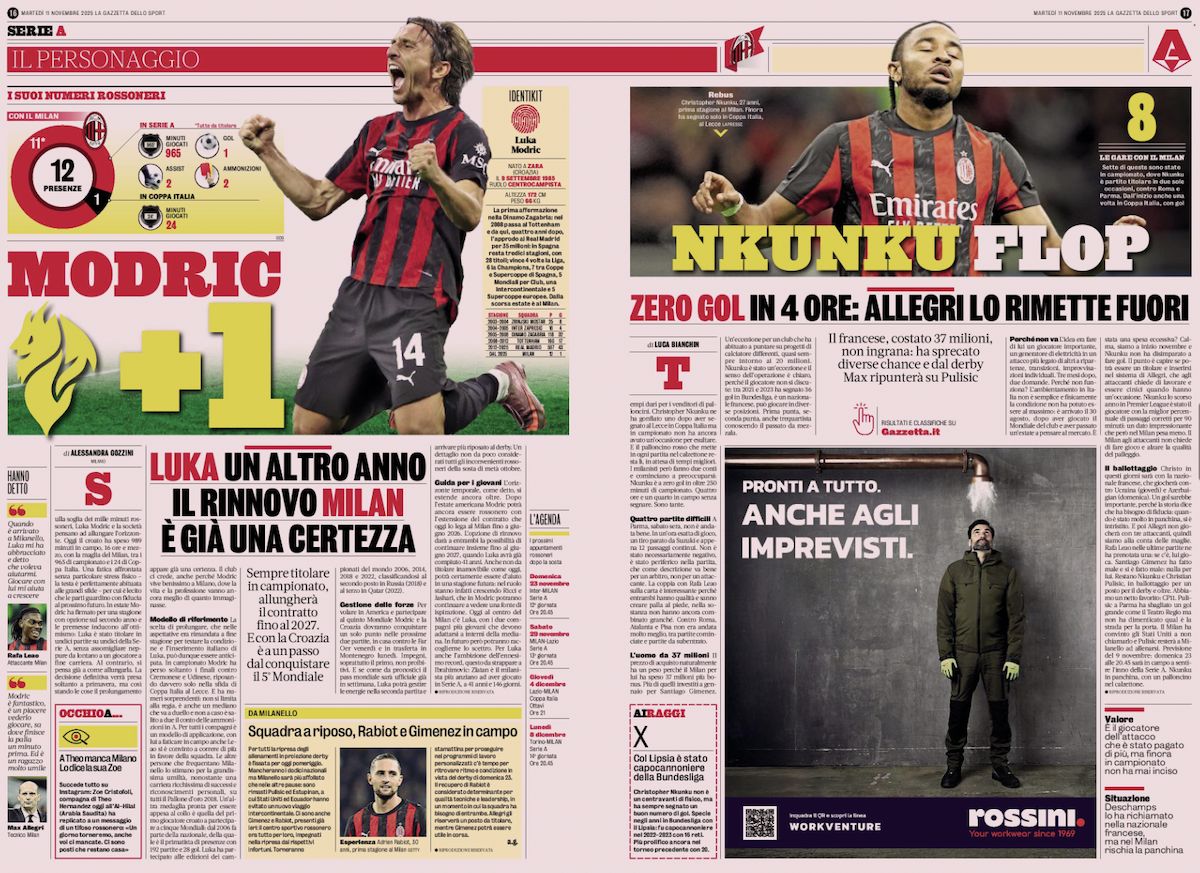 la gazzetta dello sport 11 november parma