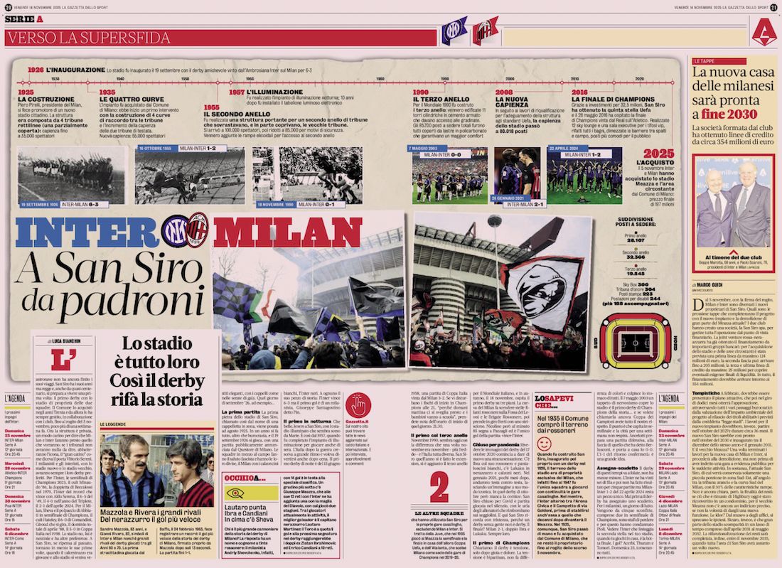 la gazzetta dello sport 14 november