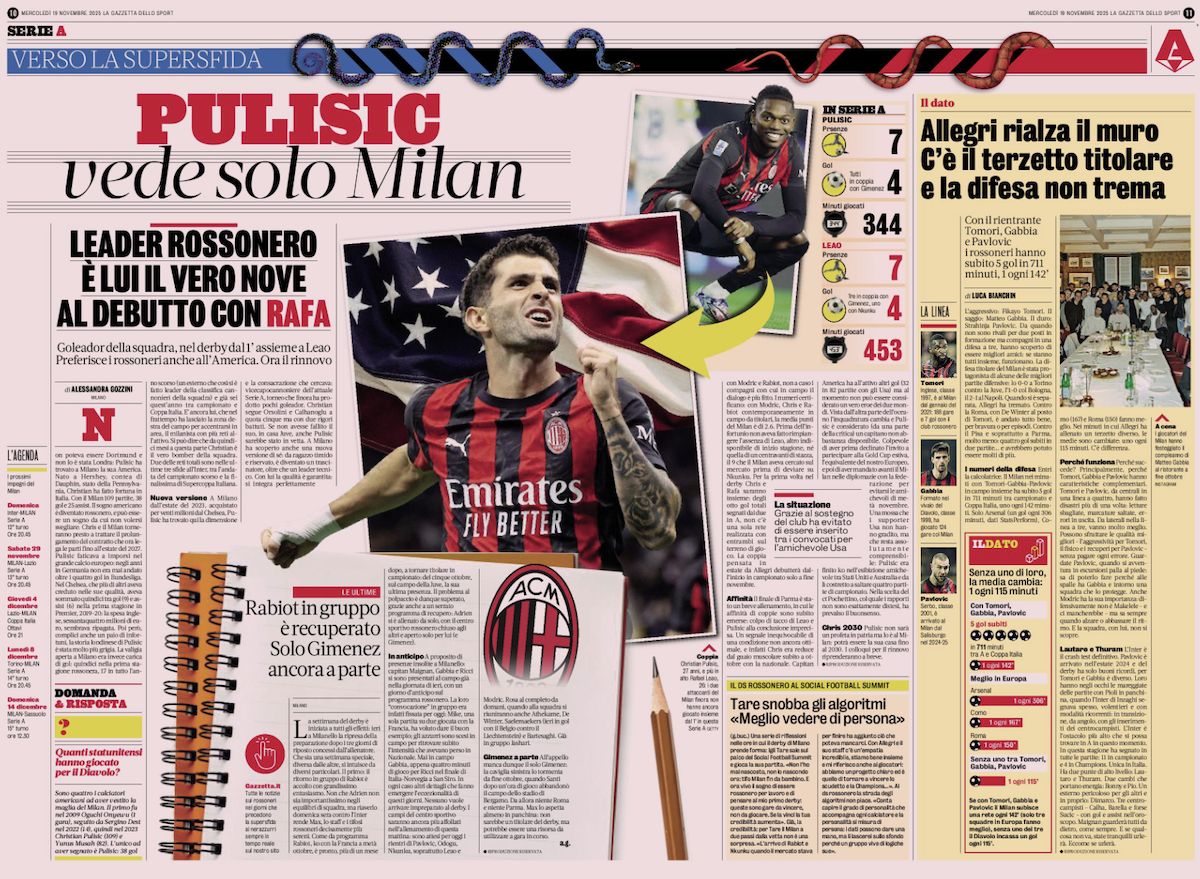 la gazzetta dello sport 18 november
