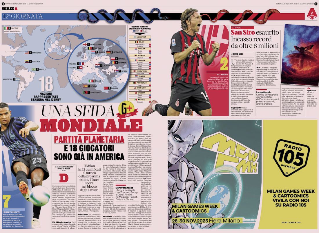 gazzetta dello sport 23 november