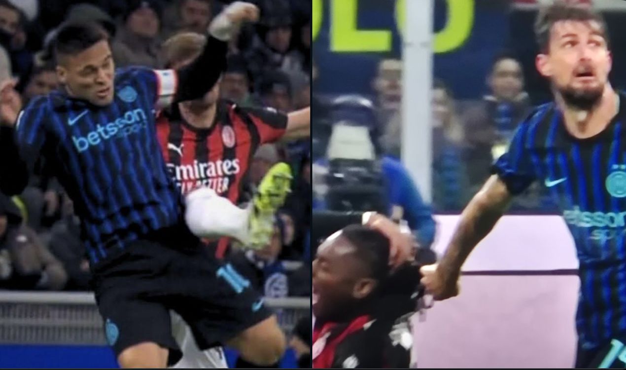 Lautaro elbow and Acerbi hair-pull go unpunished by referee in Inter-Milan derby