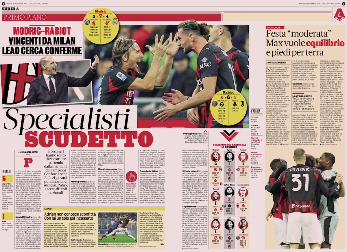 gazzetta dello sport 25 november