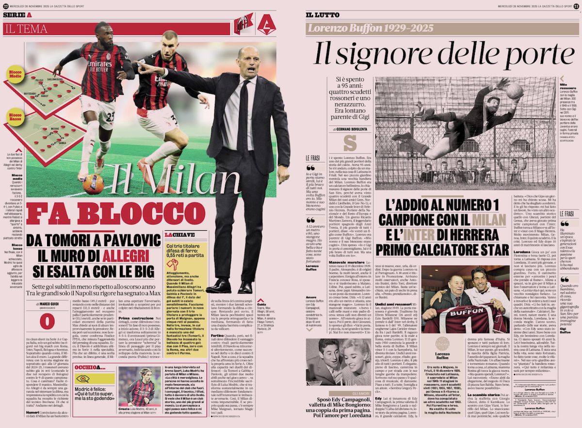 gazzetta dello sport 26 november