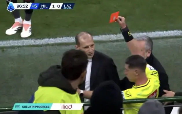 allegri red card lazio
