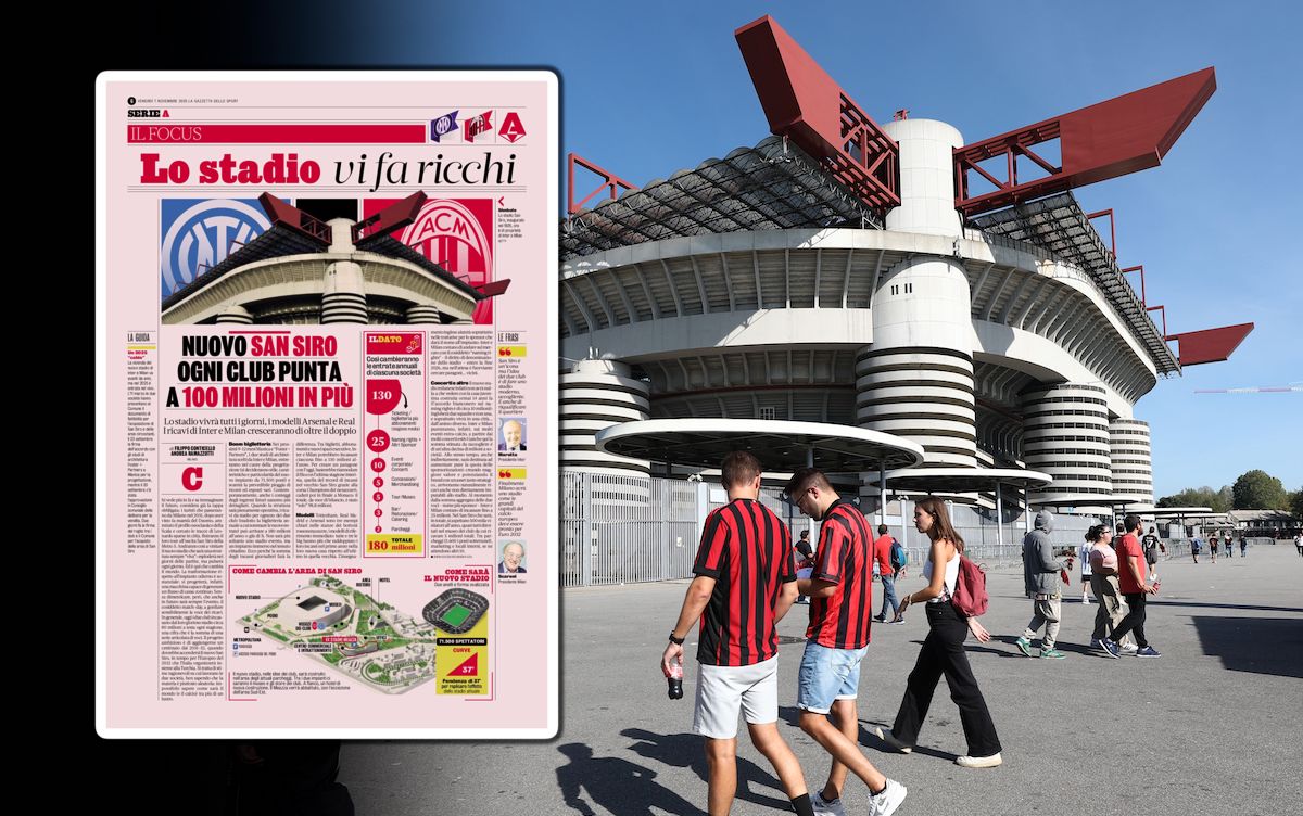 GdS: 'The stadium makes you rich' - how Milan and Inter's revenues could rise by 100m