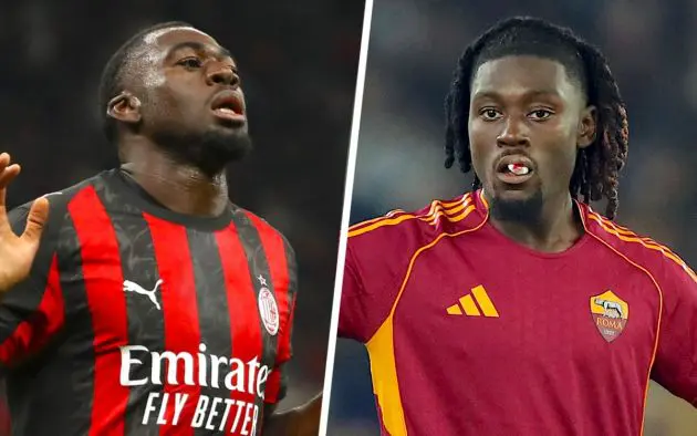 Youssouf Fofana of AC Milan, Manu Kone AS Roma