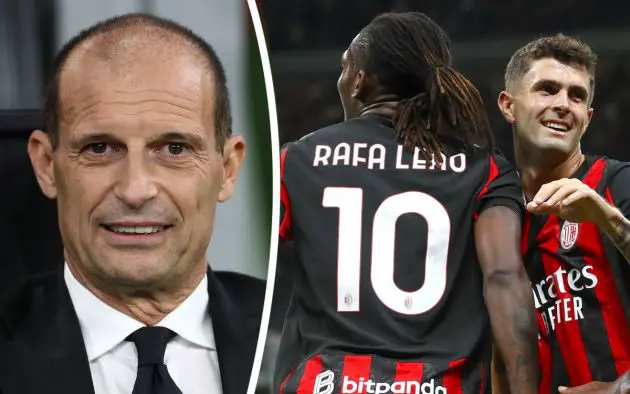 AC Milan coach Massimiliano Allegri Rafael Leao Christian Pulisic