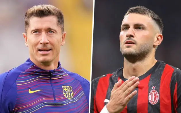 Robert Lewandowski of Barcelona, Santiago Gimenez of AC Milan