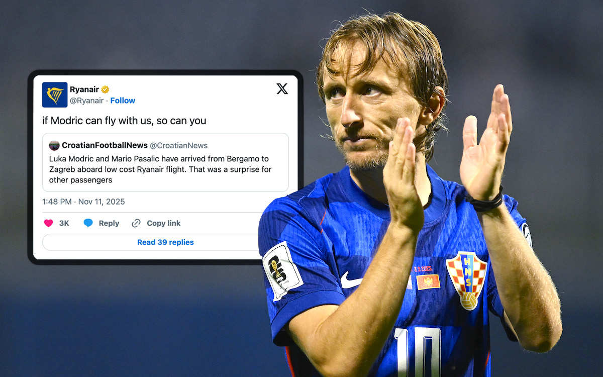 “If Modric can fly with us, so can you” – Milan star involved in Ryanair social media joke