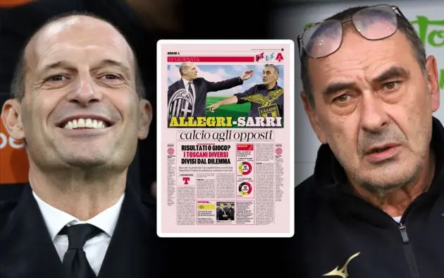 AC Milan coach Massimiliano Allegri, Maurizio Sarri of Lazio