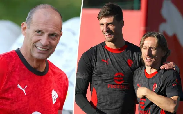 Head coach AC Milan Massimiliano Allegri , Matteo Gabbia Luka Modric