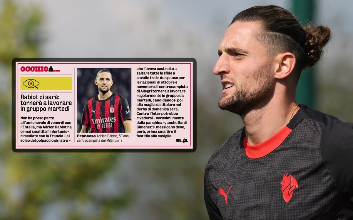 GdS: Allegri given Rabiot boost before Inter clash – the plan ahead of the derby