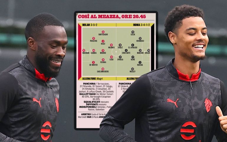 GdS: Predicted XIs for Milan vs. Roma - Allegri resolves big dilemmas