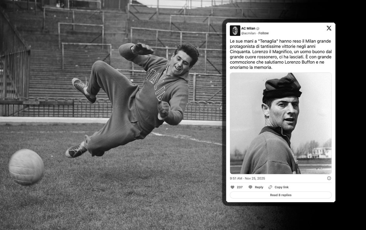 AC Milan pay tribute to Lorenzo Buffon after passing: "A good man with a big Rossonero heart"