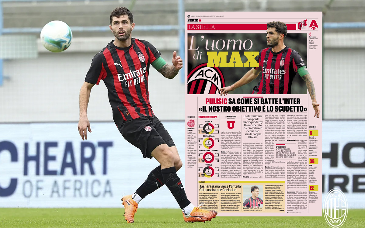 GdS: Pulisic scores and targets Scudetto in preparation for the Milan derby