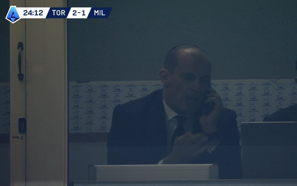 Photo: Allegri goes viral on social media for reaction to Torino 2-0 Milan