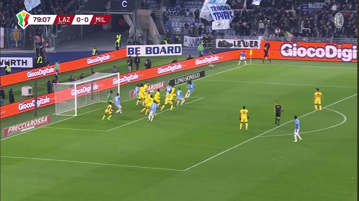 Lazio-Milan corner tactics