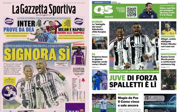 front pages milan verona 28 december