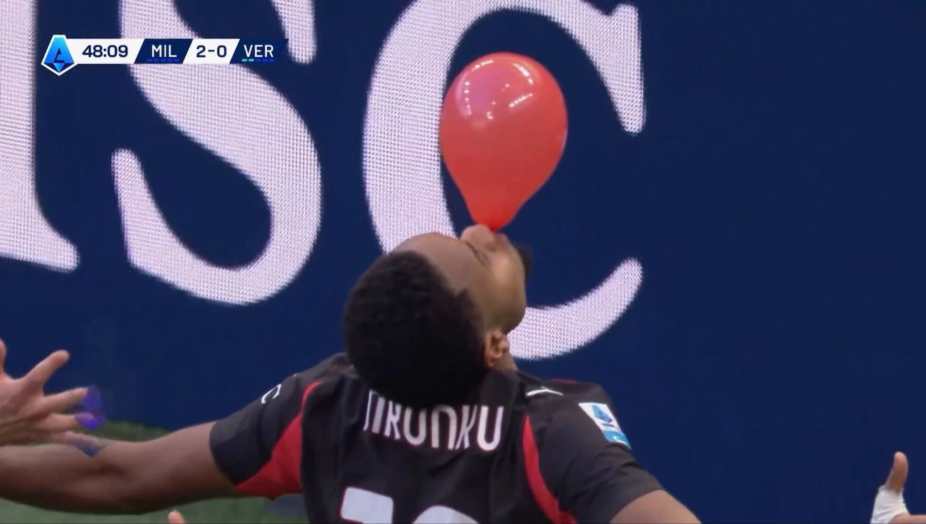 Watch: Nkunku scores twice in quick succession to put Milan 3-0 up against Verona