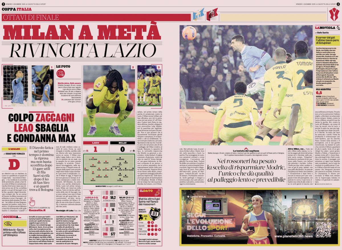 gazzetta dello sport 5 december
