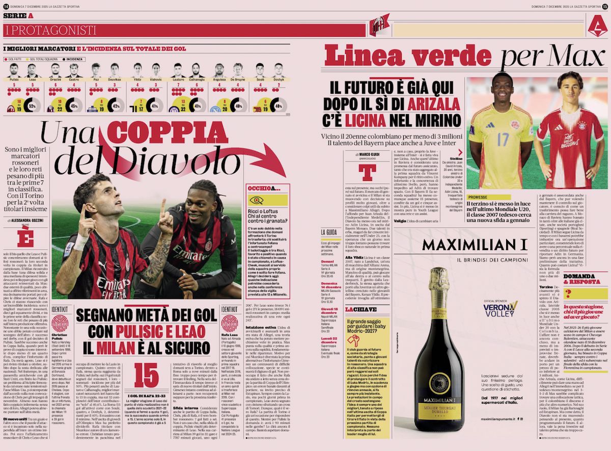 la gazzetta dello sport 7 december