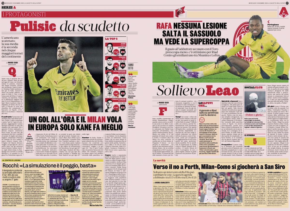 la gazzetta dello sport 10 december