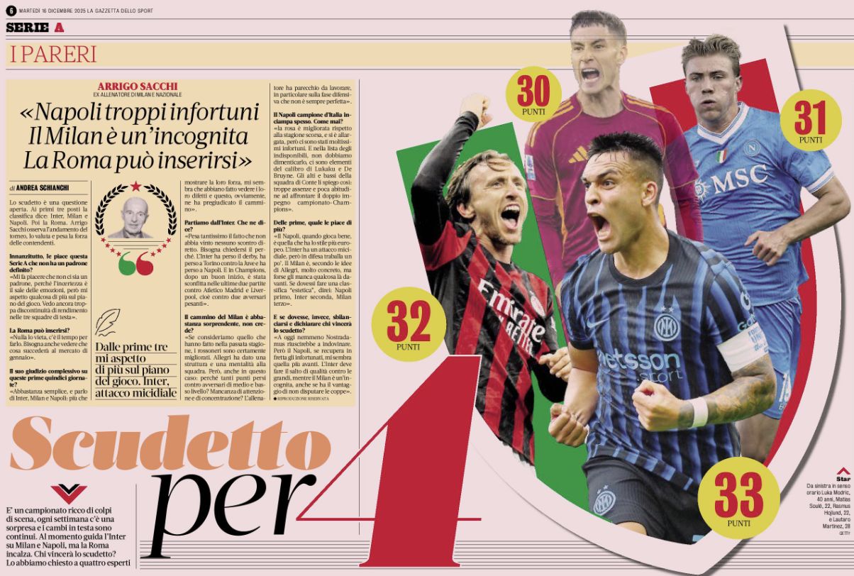 gazzetta sacchi scudetto