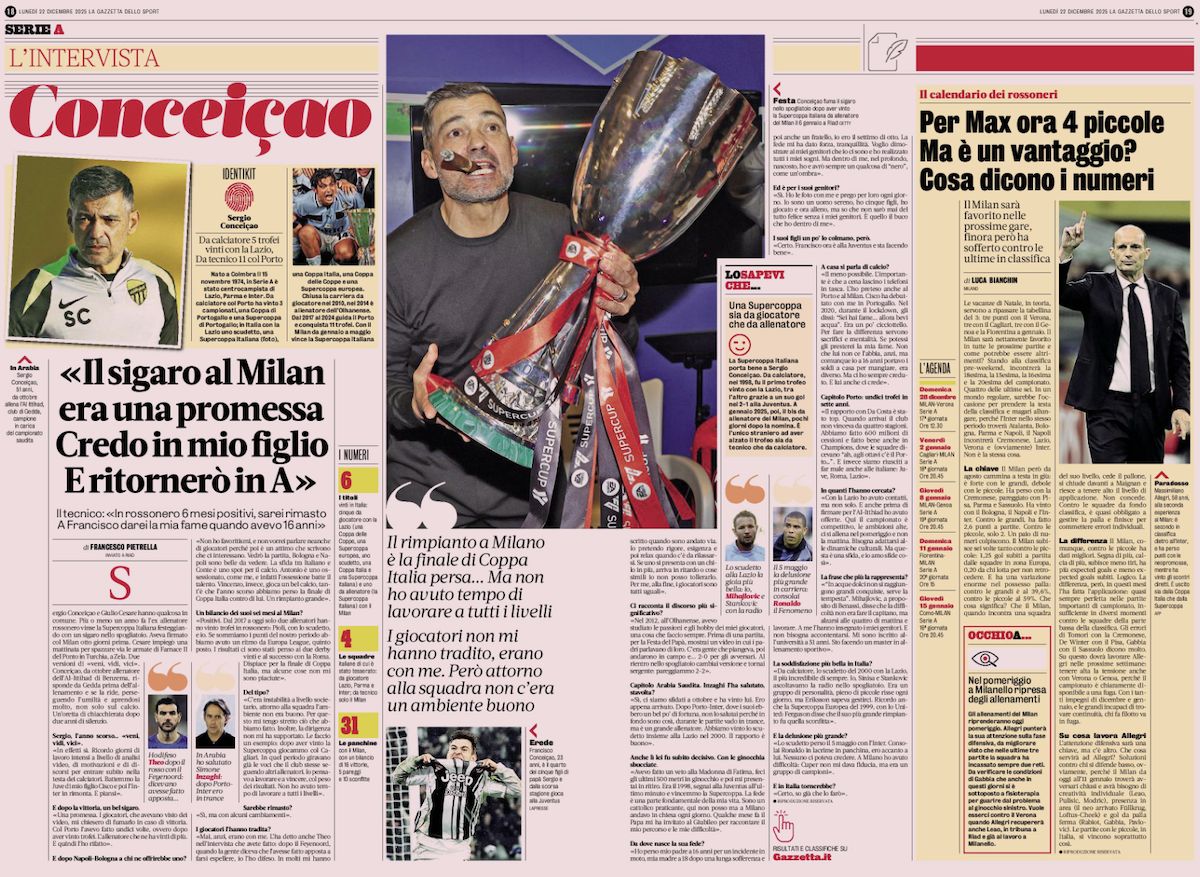gazzetta dello sport conceicao interview