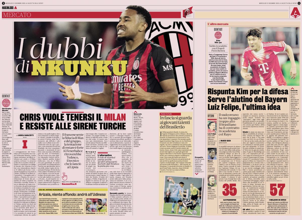 la gazzetta dello sport 31 december