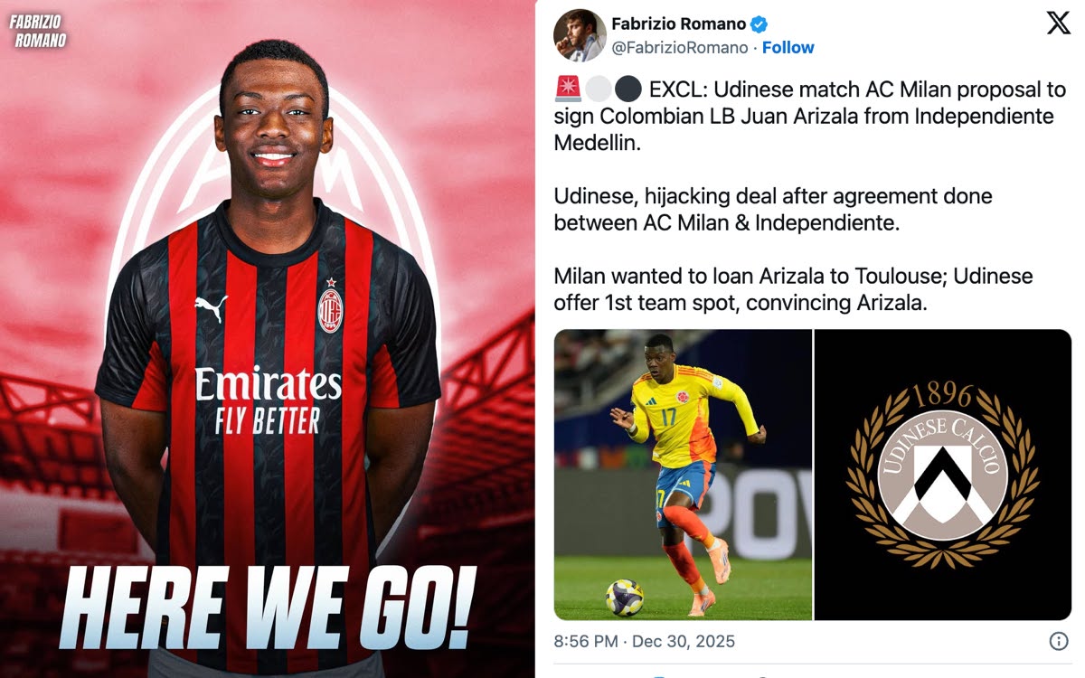 ‘Toulouse can’t be a base’ – Moretto and Romano reveal why Arizala’s Milan move collapsed