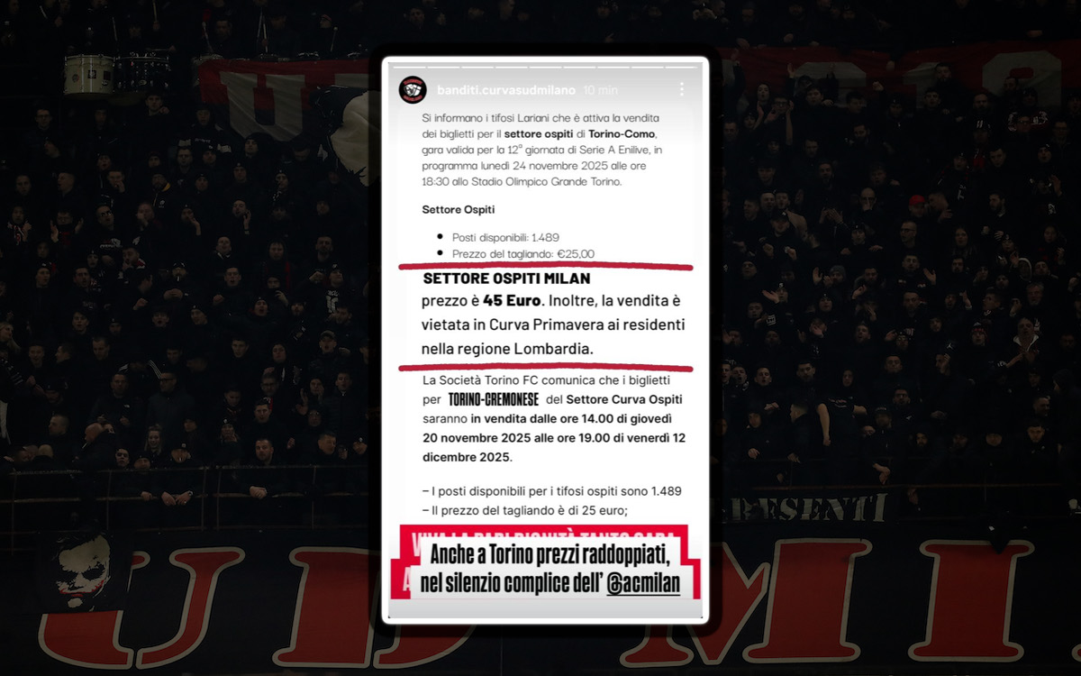 Curva Sud hit out at Torino ticket prices and accuse Milan of 'complicit silence'