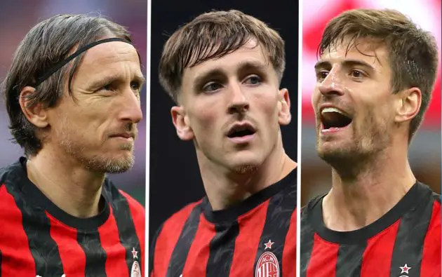 Luka Modric Alexis Saelemaekers Matteo Gabbia AC Milan
