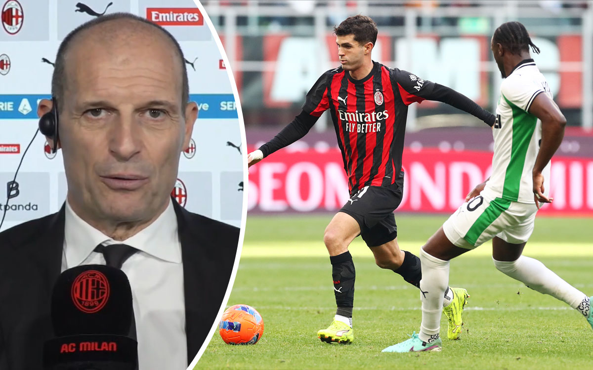 Allegri says decision to take off Pulisic in Milan-Sassuolo was ‘tactical’