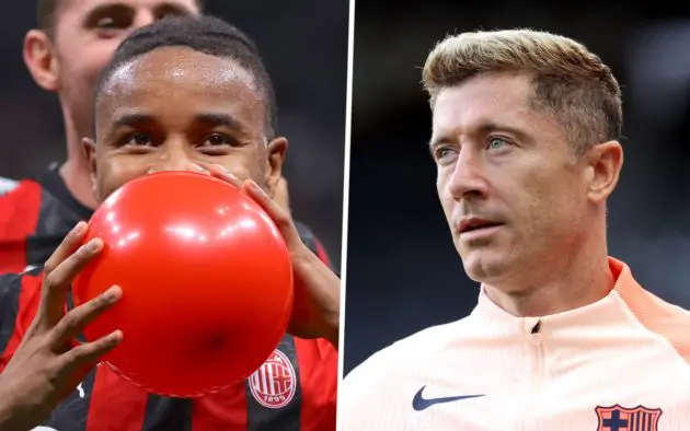 Robert Lewandowski of FC Barcelona, CHristopher Nkunku of AC Milan