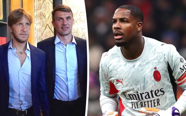 Mike Maignan of AC Milan, Massimo Ambrosini Paolo Maldini