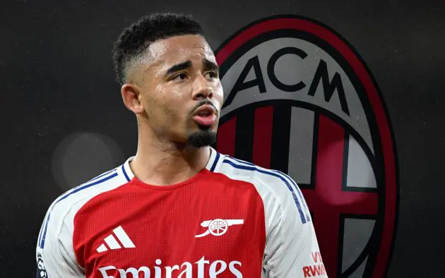 Gabriel Jesus and Milan crest