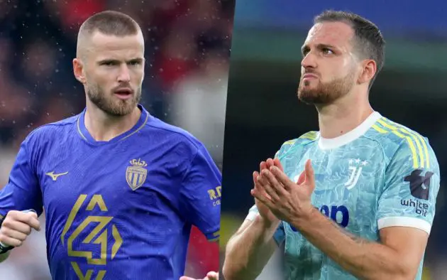 Eric Dier of AS Monaco, Federico Gatti of Juventus