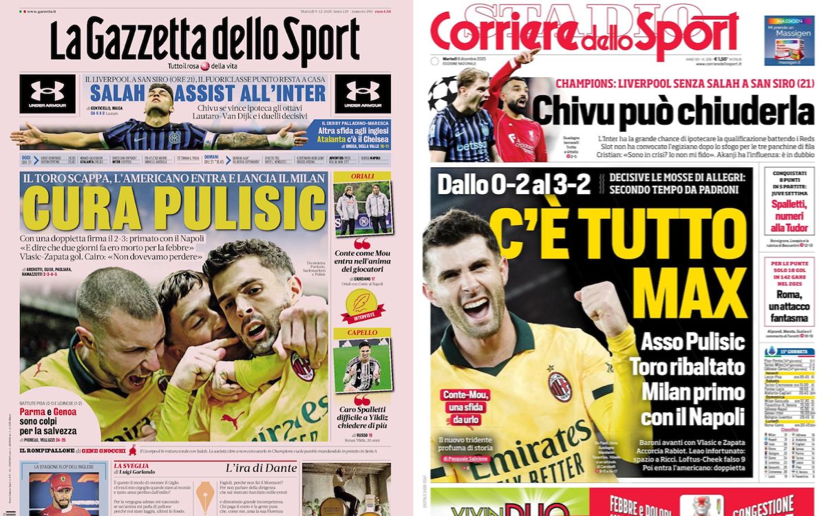 Gallery: ‘The Pulisic cure’, ‘Allegri’s moves decisive’ – Today’s front pages in Italy