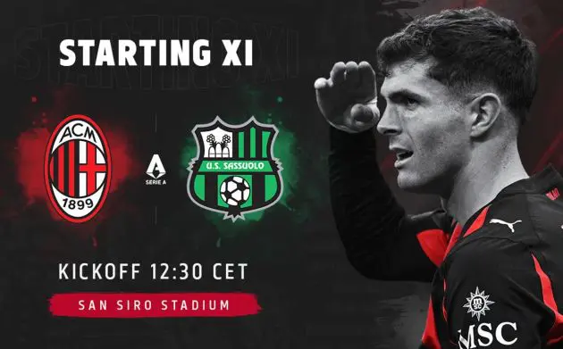 Starting XIs Milan-Sassuolo