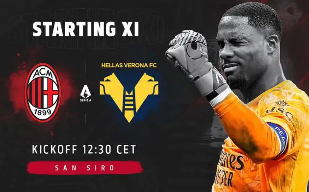 official starting xis milan verona