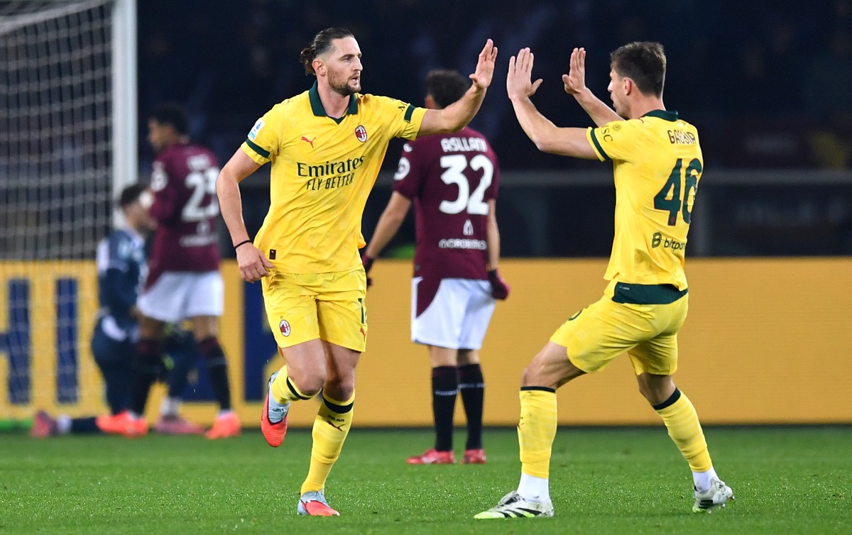 Adrien Rabiot and Matteo Gabbia Milan